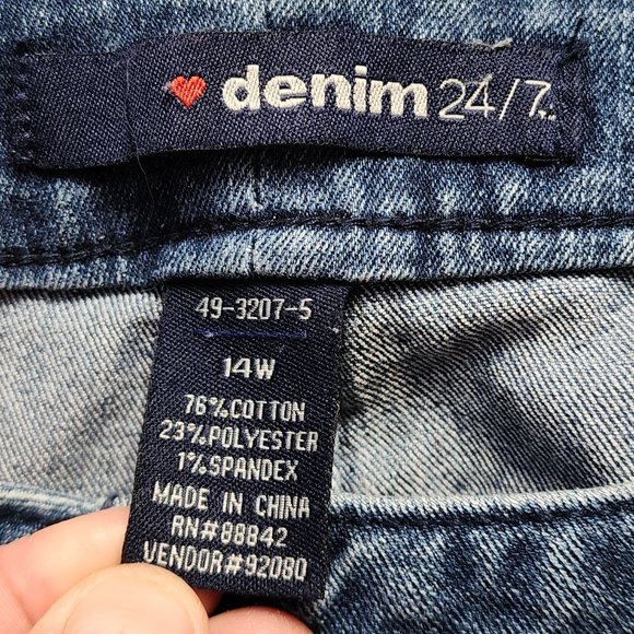 Denim 24/7 Medium Wash Boot Cut Jeans Size 14W - Picture 10 of 14